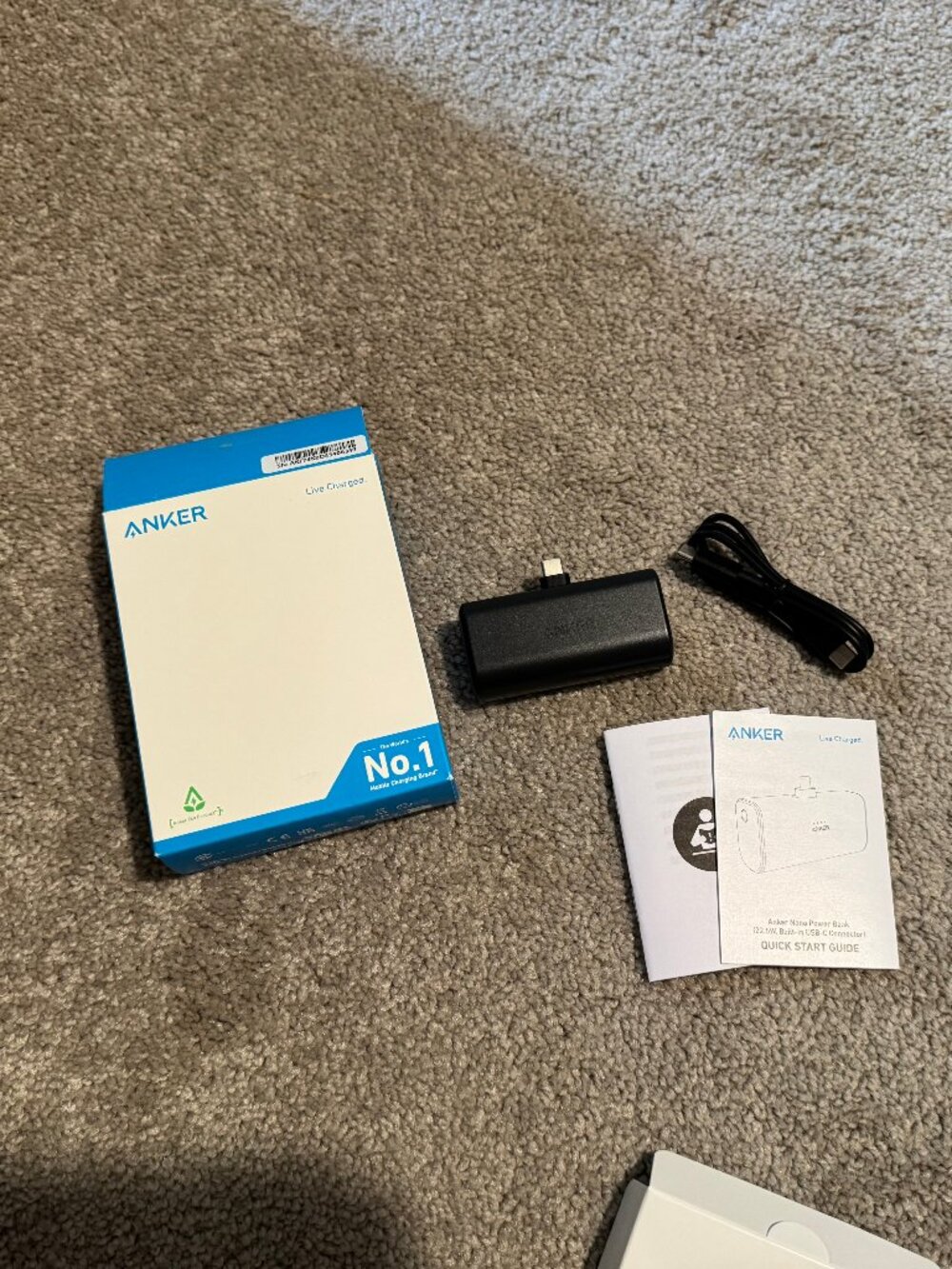 Anker A1653 Nano 5000mAh Lightweight USB-C Charger Power Bank Battery Open Box